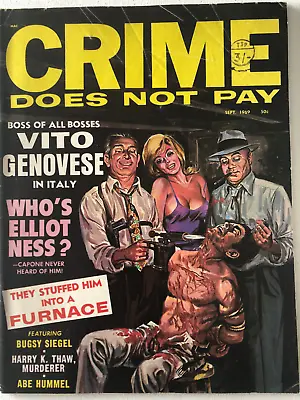 £1 • Buy Crime Does Not Pay - Sept 1969 - Very Rare Graphic Cover True Crime Magazine
