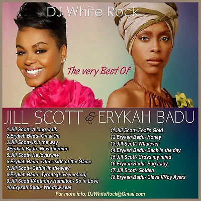 DJ White Rock The Very Best Of Jill Scott & Erykah Badu • $10