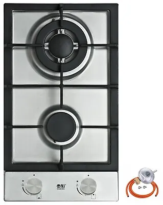 Built In Gas Hob 2 Burner Caravan Cooker Double Cooktop Stainless Steel 302S UK • £126