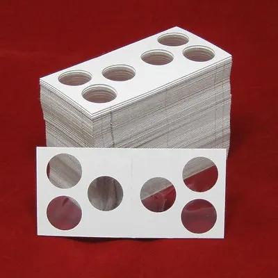 300 Cardboard 2x2 Coin Holder Mylar Flips With 3-Hole Openings For Cent / Dime • $32.95