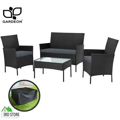 $304.20 • Buy Gardeon Garden Furniture Outdoor Lounge Setting Wicker Sofa Patio Storage Cover 
