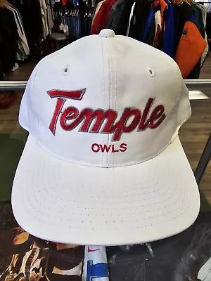 Vtg 90s Temple University Owls Snapback Hat Sports Specialties Script Twill • $229.99