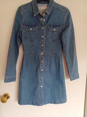 £7 • Buy ASOS Denim Short Dress Or Coat Size 10 With Stretch 