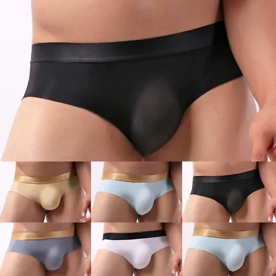 Underwear Tight U Convex Bulge Pouch Mens Middle Waist Panties Solid Color • £6.10