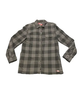 Vans X Independent Jacket Mens Medium Gray Check Full Zip Flannel Skate Shacket • $34.97
