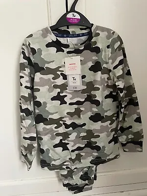 Brand New TU Boys 100% Cotton Camouflage Pyjamas • £8