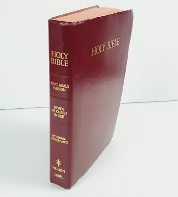 Holy Bible KJV Nelson 162PL Red Letter Dictionary Concordance 1984 • $34.95