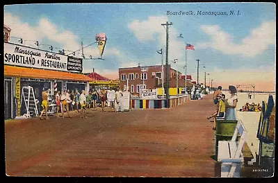 Vintage Postcard 1949 Boardwalk Manasquan New Jersey • $10