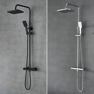 £59.99 • Buy Bathroom Thermostatic Shower Mixer Set Square 10inch Large Self-cleaning Shower