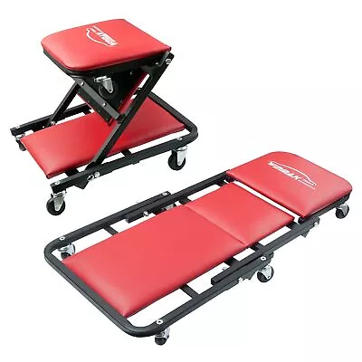 41  2 In 1 Foldable Mechanic Z Creeper Seat Rolling Chair Garage Work Seat Bench • $62.65