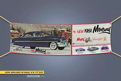 1951 Mercury Mini Garage Banner Hot Rod Flathead Passenger Car Coupe V8 • $34.99