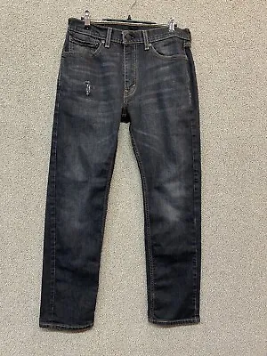 Levis 505 Jeans Men's Size 32x30 Straight Leg Distressed Whiskered Black • $13