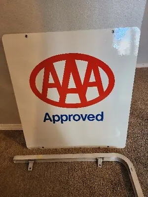 NEW Vintage Metal AAA Roadside Double-sided Sign W/original Bracket 1996 Dated • $199.99