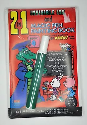 New Sealed 2 In 1 Invisible Ink And Magic Pen Painting Book 4 Lee Publications • $7.99