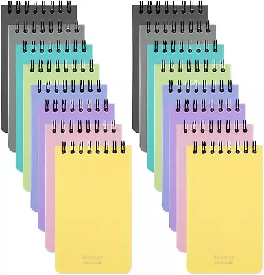 Aesthetic Pocket Notebooks Set Of 16 Plastic Small 3X5 Spiral Notepads With Line • $19.99