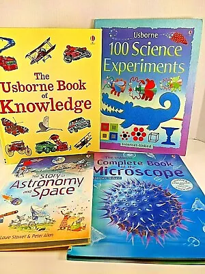 4 USBORNE Educational/Homeschool Books~Astronomy~Microscope~Book Of Knowledge • $29.99