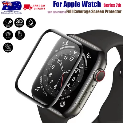 $2.99 • Buy For Apple Watch IWatch 7 Series 7th 6543S Soft Glass Screen Protector 3D 41/45mm