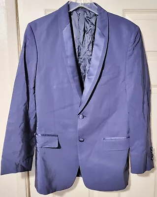 Versace Collection Navy Blue Two Button Slim Tuxedo Blazer Jacket Men's Size 38R • $179.99