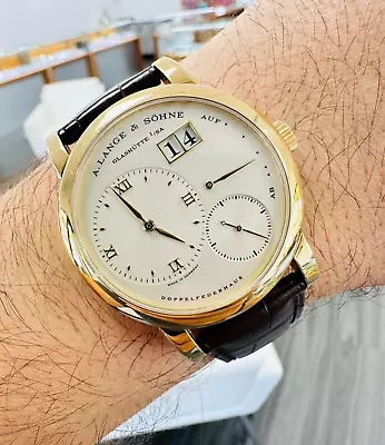 A. Lange & Sohne Lange 1 18K Yellow Gold 101.021 Manual Movement 38.5mm Watch • $29900