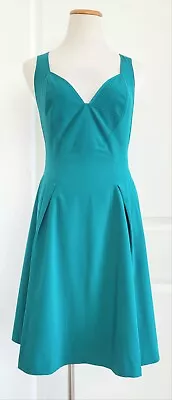 Z Spoke Zac Posen Sleeveless Fit & Flare Short Cocktail Dress Teal Blue Green 8 • $34.99