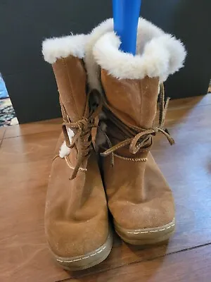 Merona Brown Suede And Fur Boots Size 8.5 81/2 • $22.40