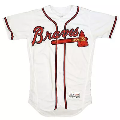 Mens MLB Atlanta Braves Authentic On Field Flex Base Jersey - Home White • $99.99