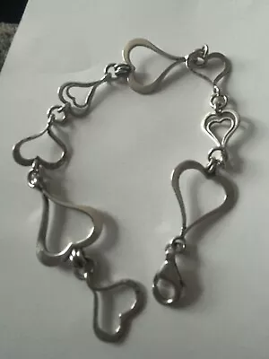 Vintage Silpada “Spread The Love” Heart Bracelet 7.5” Long Sterling Silver Nice! • $25