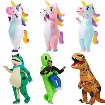 T-Rex Blow Up Inflatable Green Alien Dinosaur Unicorn Halloween Cosplay Costume • $59.95
