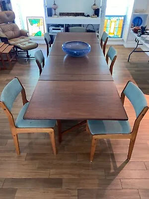 9’ 5” Ft Danish Mid-Century Modern Teak Banquet Dining Gate Leg Maria Table • $1700