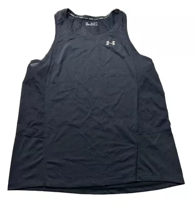 Under Armour Run HeatGear Fitted Racerback Athletic Tank Top Mens Size 2XL Black • $19.99