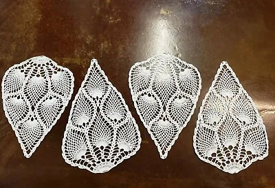 $8 • Buy 4 Fan Shaped Doilies 15x10 Vintage Placemat Or Table Decor