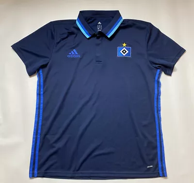 Hamburger SV Polo Shirt Jersey Adidas 2016-2017 Trikot Hamburg HSV Adult SIZE XL • £39