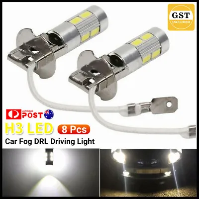 8pcs H3 Led 55w Headlight Fog Driving Light Bulbs Car Lamp Globes Cold White Au • $15.51