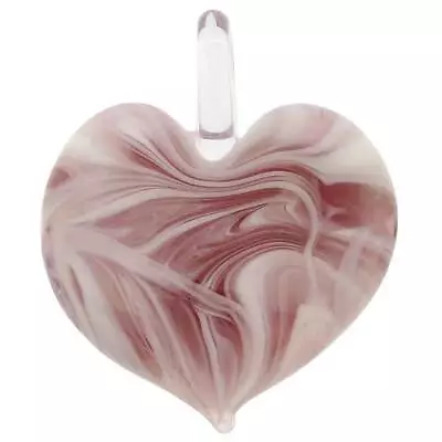 GlassOfVenice Murano Glass Venetian Marble Heart Pendant - Purple • $34.95