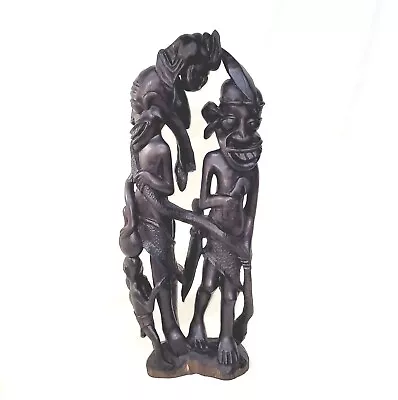 Large African 20  Makonde Shetani Hand Carved Ebony Wood Tribal Folk Art Statue • $445.50