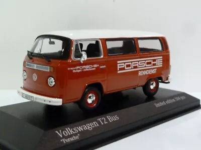 Minichamps 1:43 1972 Volkswagwen VW T2 Bus -  Porsche Renndienst  - In Red 1/504 • $38.57