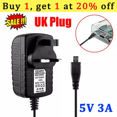 UK EU Plug For Raspberry Pi 3 B B+ Power Supply Adapter USB DC 5V 3A/5V 2.5A HOT • £7.90