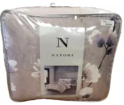 NATORI Sakura Blossom Cotton Sateen 3-Pc. Full/Queen  Comforter Set Lilac • $90