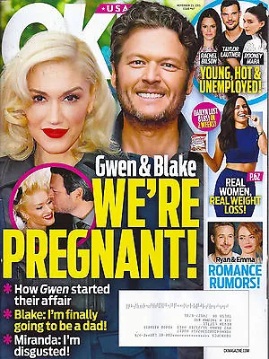 OK! Magazine November 23 2015 Gwen Stefani Blake Shelton Jimmy Fallon • £16.09