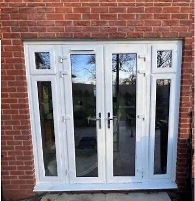 Upvc French Door White Side Lights External Exterior Double Glazed Plastic Used • £774.95