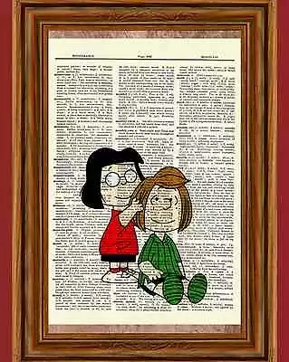 Peppermint Patty & Marcie Peanuts Dictionary Art Print Picture Charlie Brown • $5.99