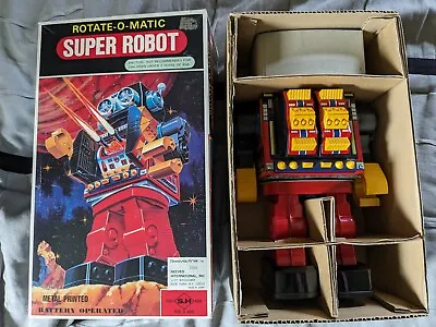 Vintage Metal Rotate-o-matic Battery Operated Robot S.h. Horikawa Japan Mint Box • $300