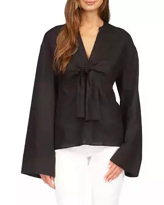 MICHAEL MICHAEL KORS Solid Tie Front Blouse 4C 825 • $18.96