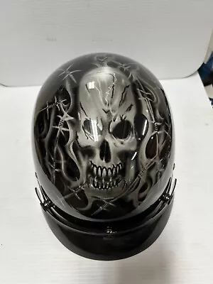 Vega Skull & Barbed Wire XXL Half Motorcycle Helmet DOT (S44-2/b1501) • $39.95