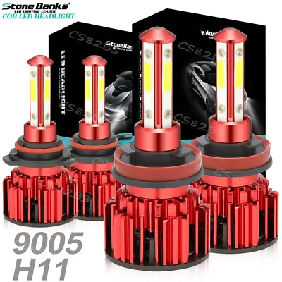 4X LED Headlight Bulbs Combo Kit 9005+H11 High Low Beam 6500K White Super Bright • $15.98