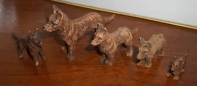 Vintage Lot Of 5 Resin Animal Figurines Dogs & Donkey Small • $8