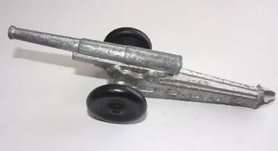 Vintage (1) Diecast Silver Army Cannon Howitzer Hard Rubber Wheels Non Firing • $29.99