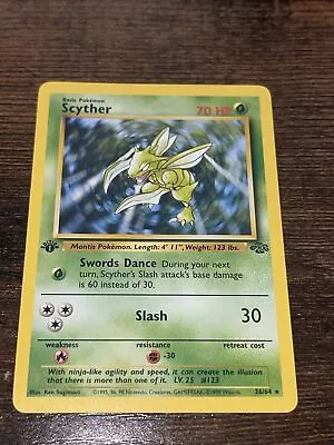 Pokemon 1999 Scyther WOTC Jungle First 1st Edition 26/64 Non Holo Rare NM • $16
