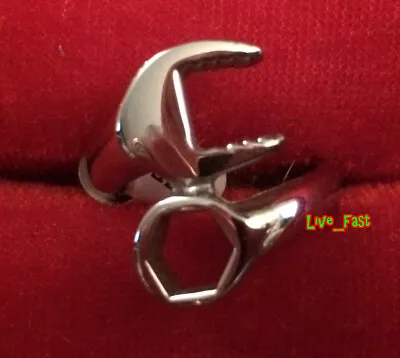 WRENCH RING STAINLESS STEEL SIZE 11 Motorcycle Mechanic Hot Rodder Greaser • $9.99