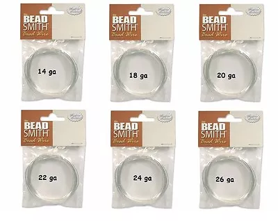 BEADSMITH Best GERMAN Bead Wire SILVER Copper Core 14 18 20 22 24 26 Gauge  • $5.66